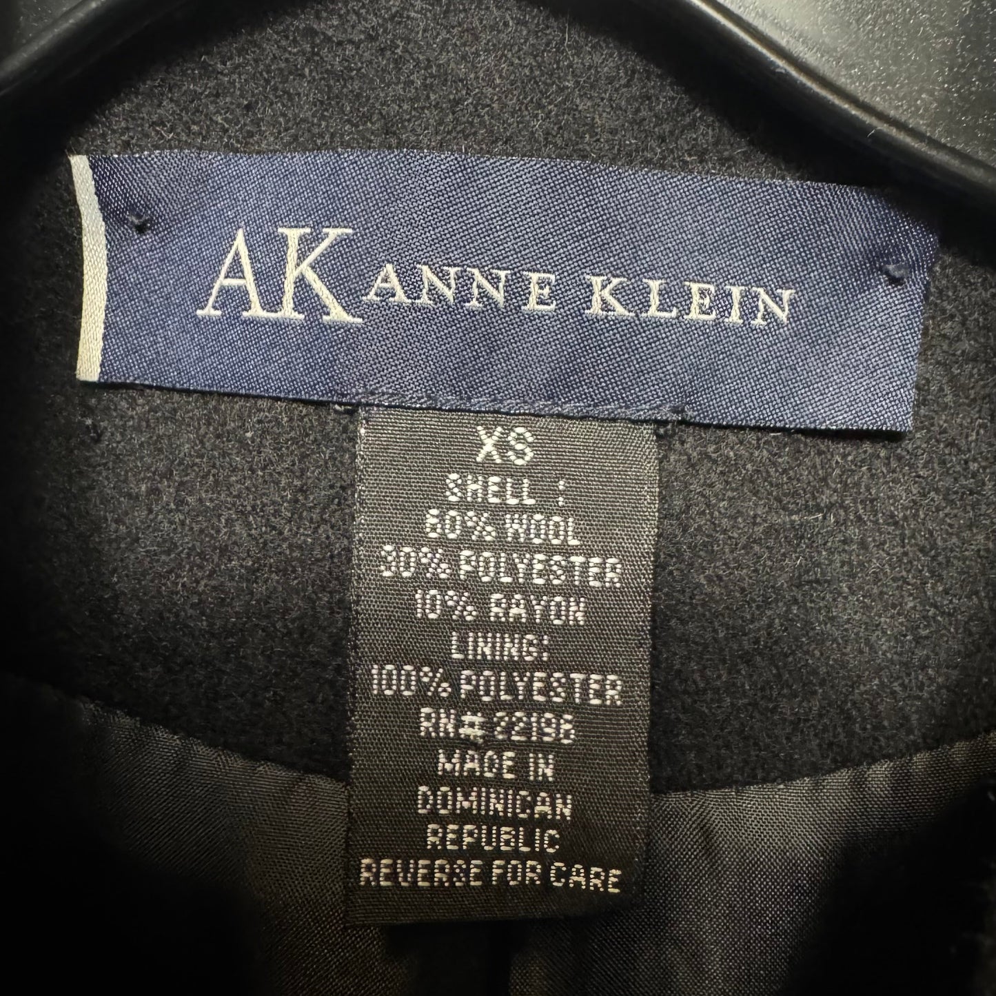 Wool Blend Coat Peacoat By Anne Klein In Black, Size: Xs