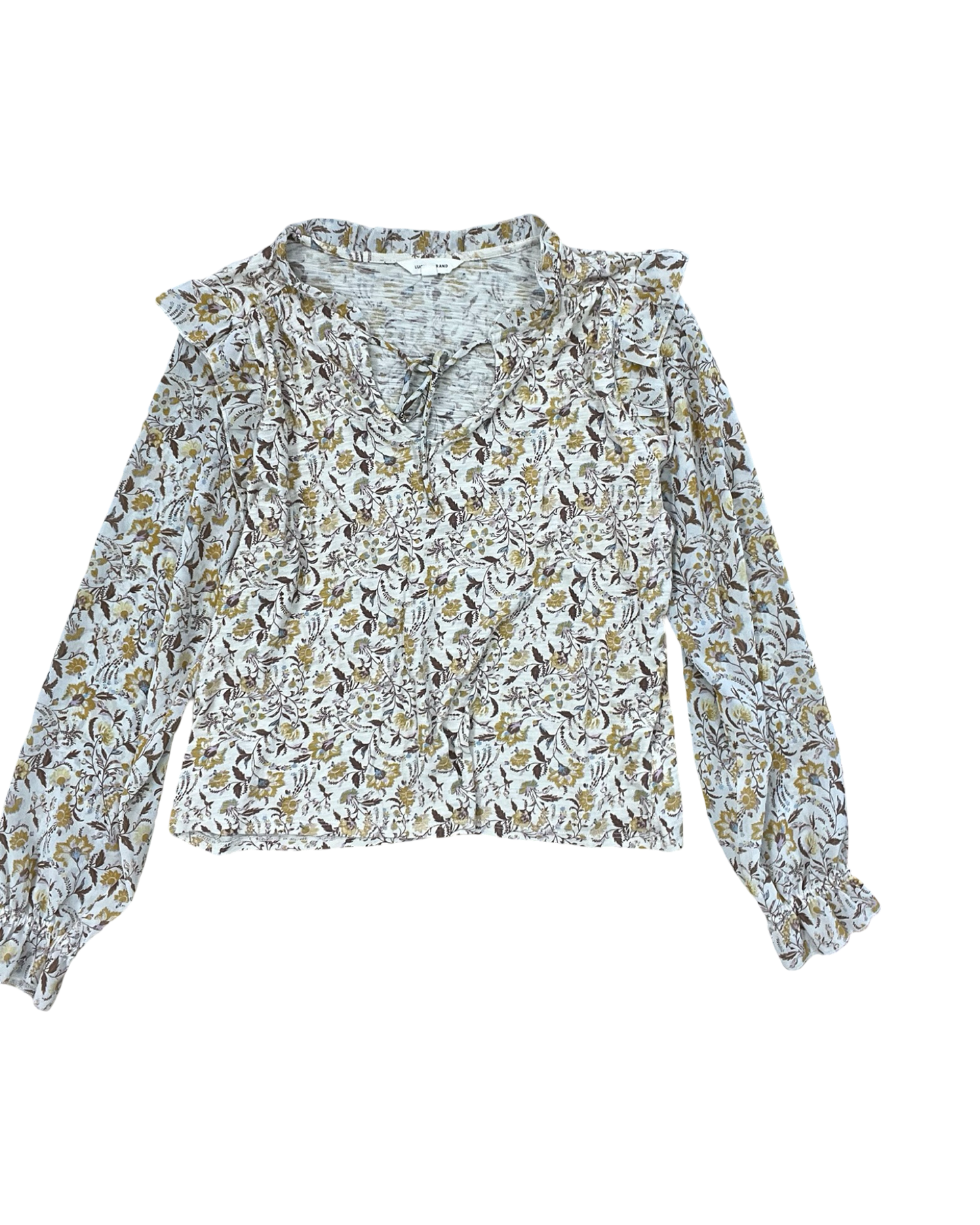 Top Ls By Lucky Brand In Cream & Yellow, Size:M