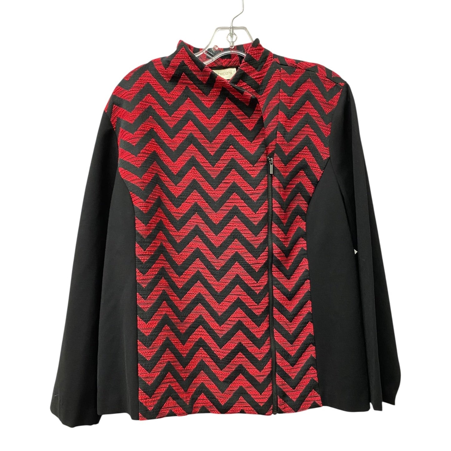 Top Ls By Chicos In Black & Red, Size:Xl