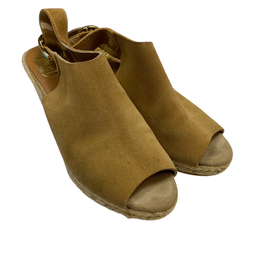 Sandals Heels Wedge By Kanna In Brown, Size:7.5