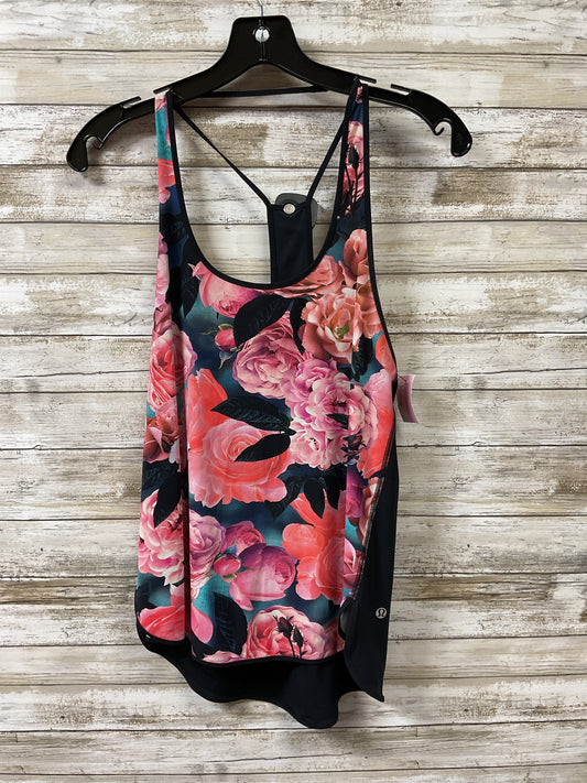 Athletic Tank Top By Lululemon In Floral Print, Size:S