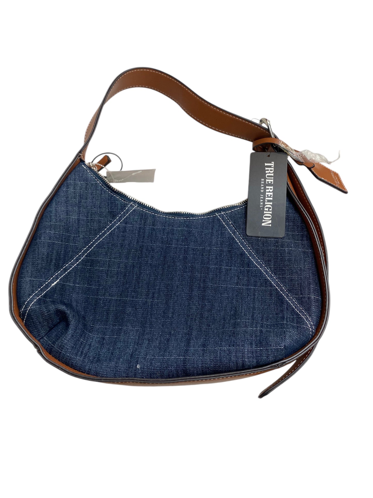 Handbag By True Religion In Blue Denim, Size:Medium