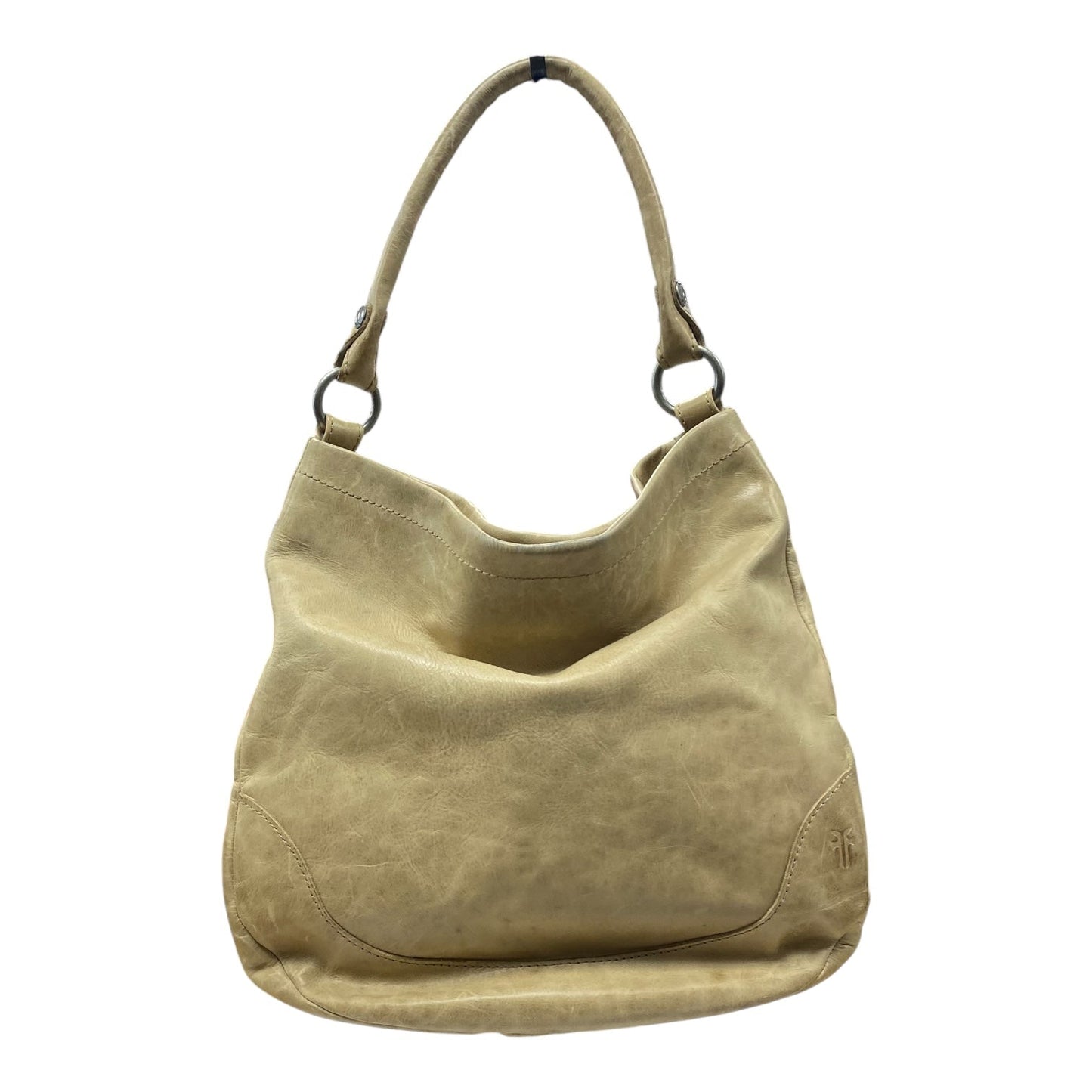 Handbag Designer By Frye In Cream, as is Size:Medium