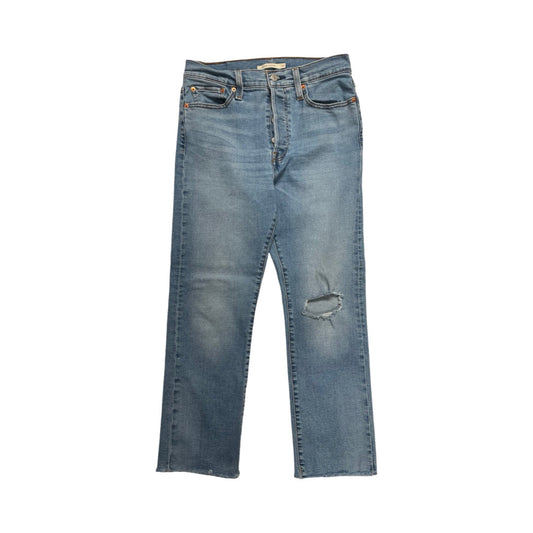 Jeans Straight By Levis In Blue Denim, Size:10