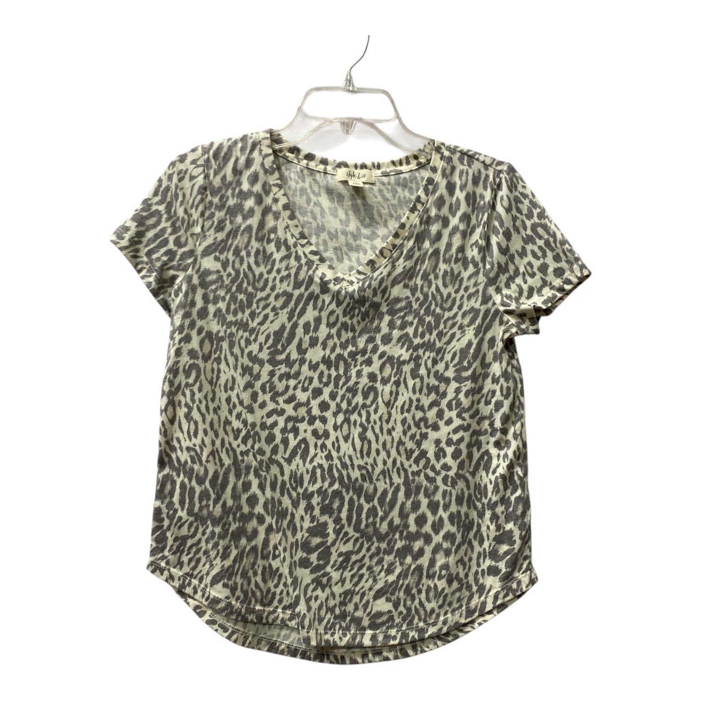 Top Ss By Style And Company In Cream & Grey, Size:Sp