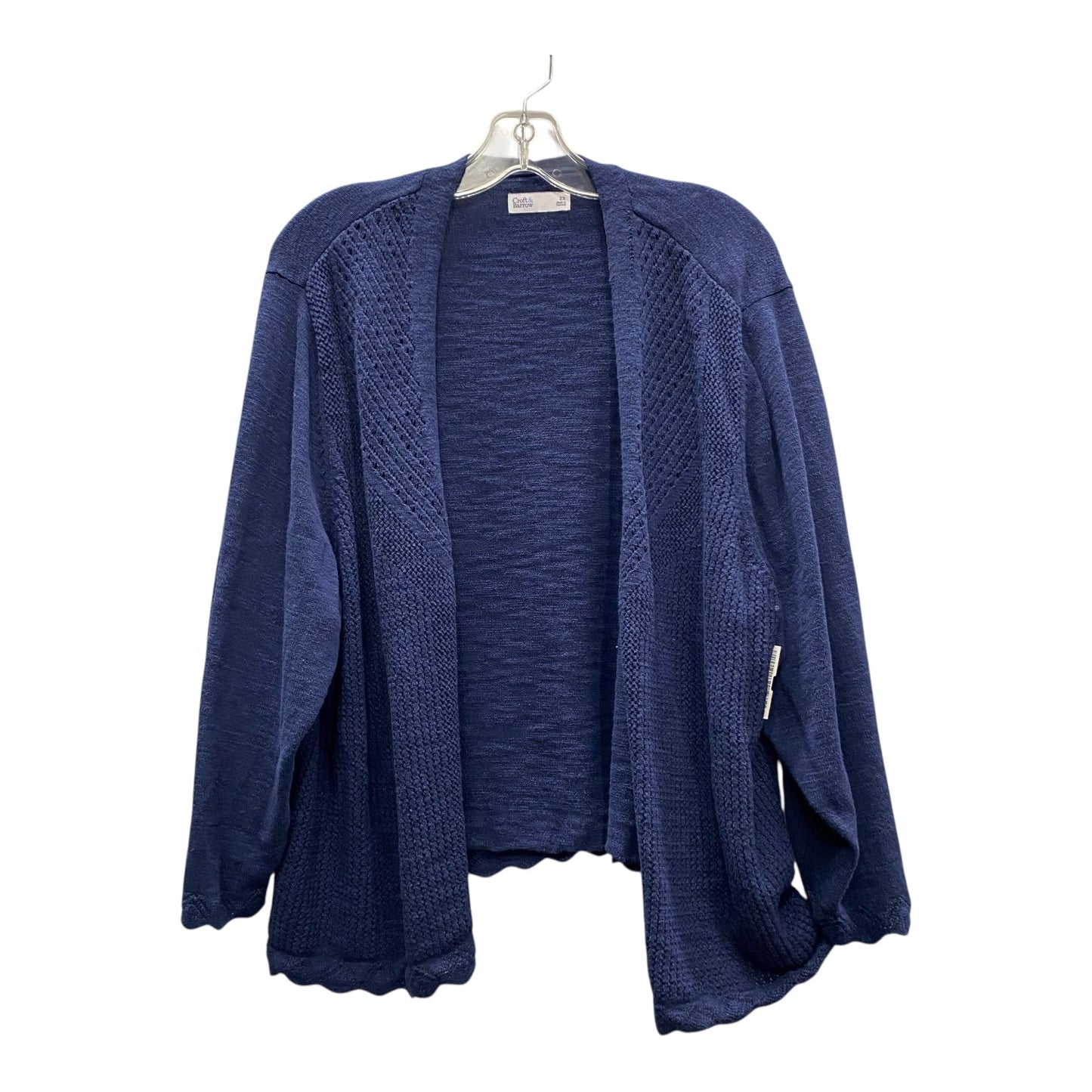 Sweater Cardigan By Croft And Barrow In Blue, Size:2X