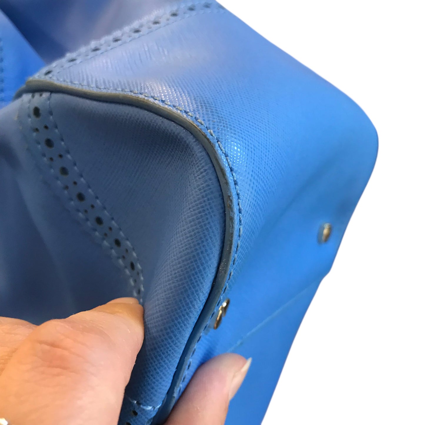 Handbag Designer By Tory Burch In Blue, Size:Large