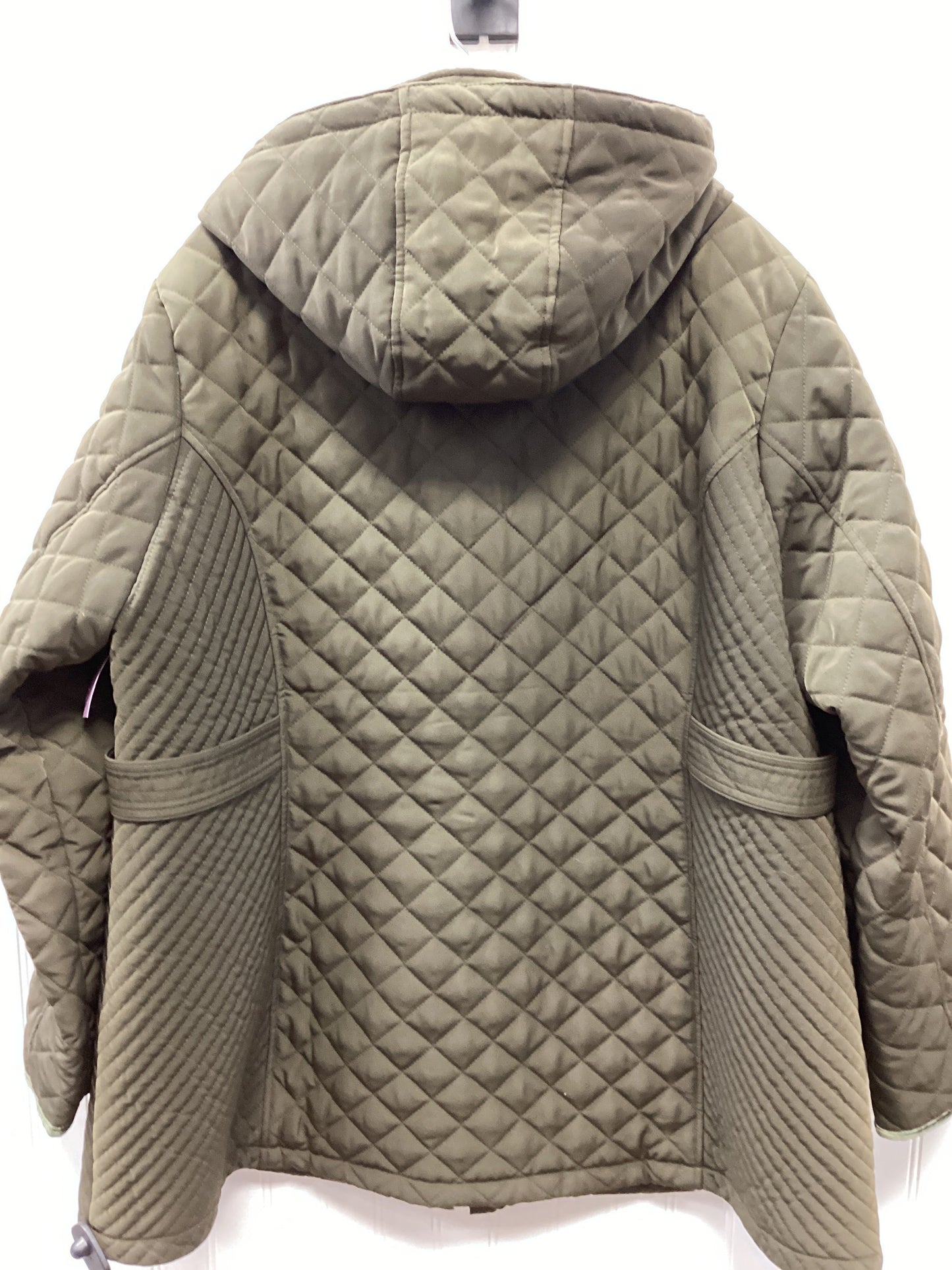 Coat Puffer & Quilted By Laundry In Green, Size:2X