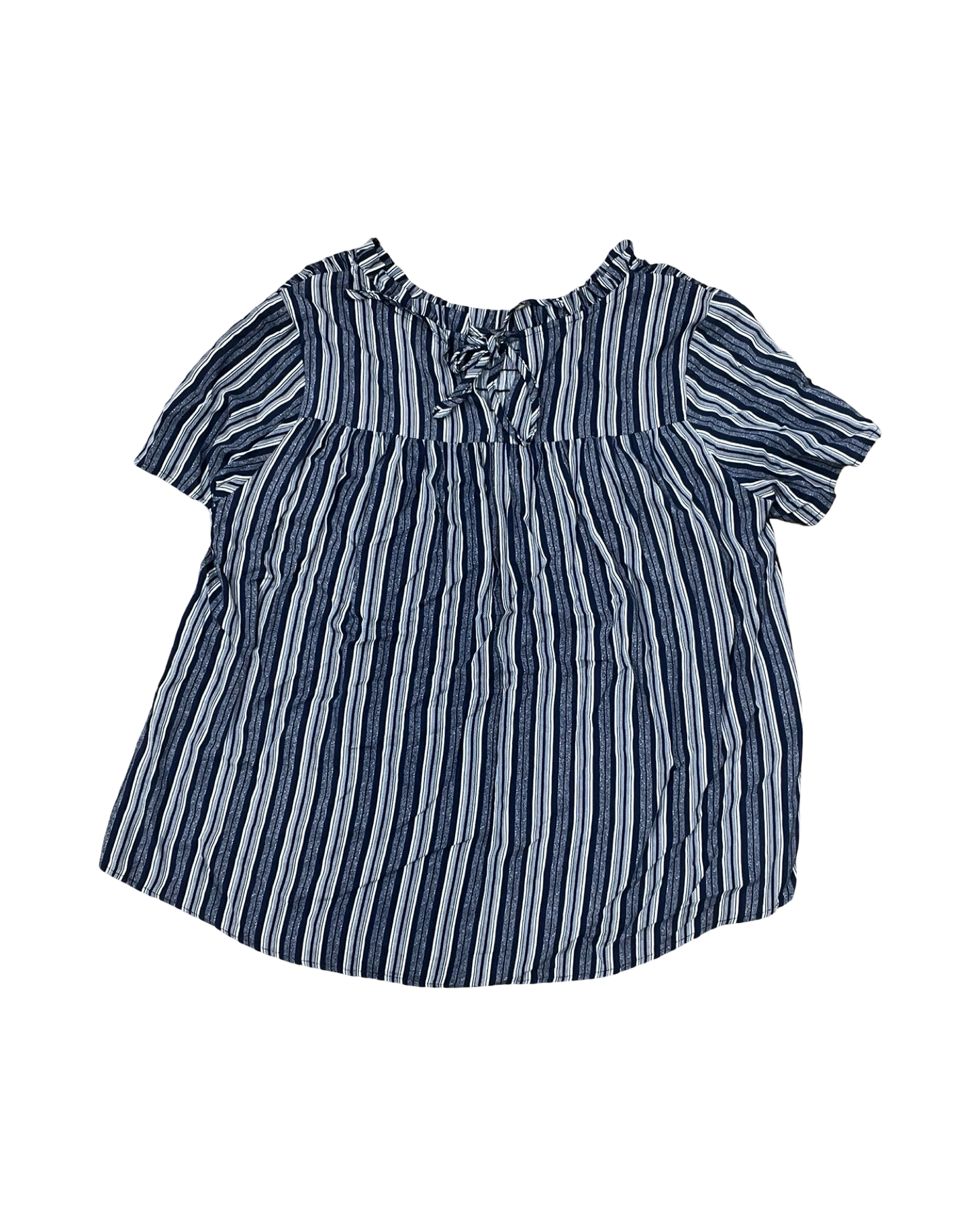 Top Ss By Clothes Mentor In Blue & White, Size:M
