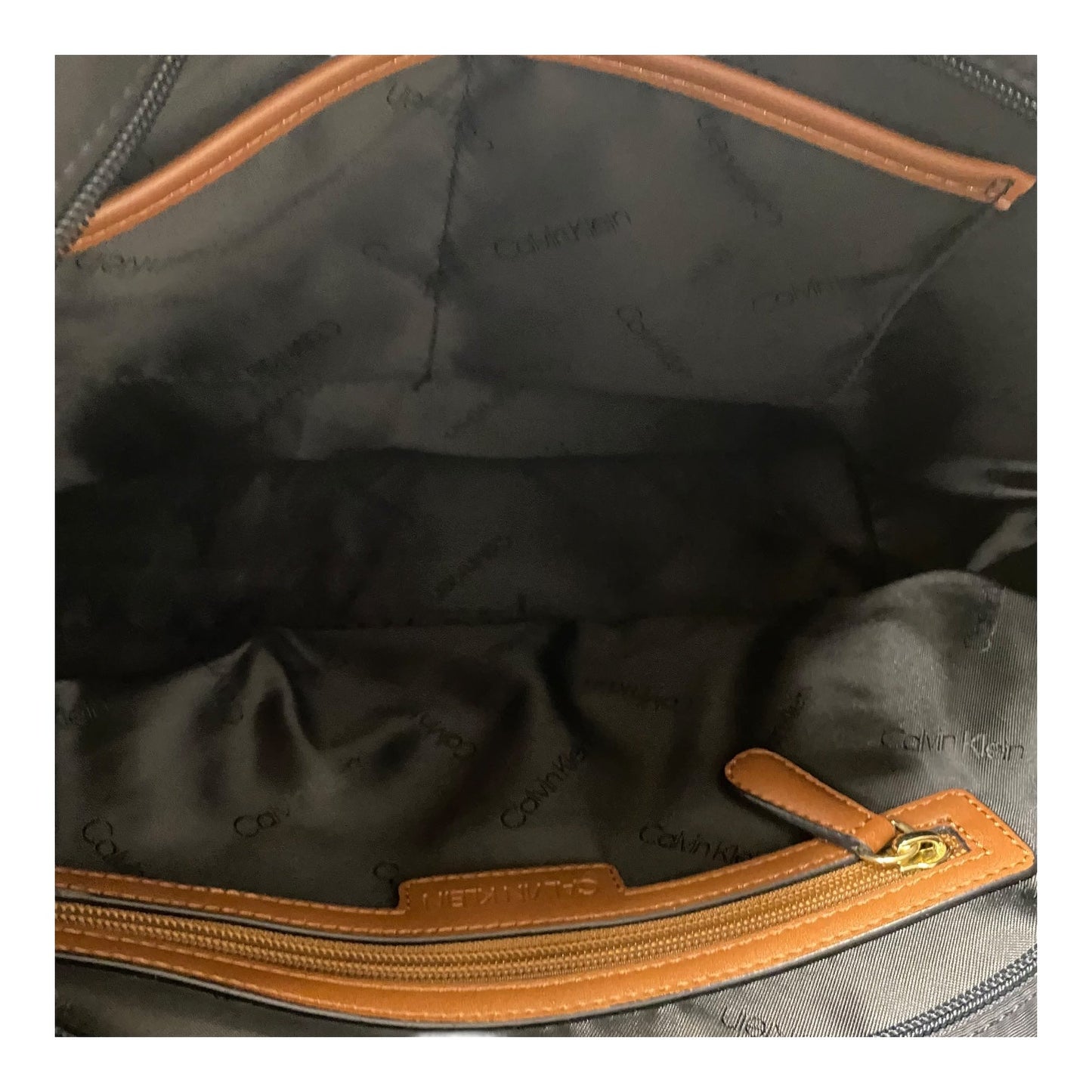 HANDBAG by CALVIN KLEIN in BLACK & BROWN, Size:MEDIUM