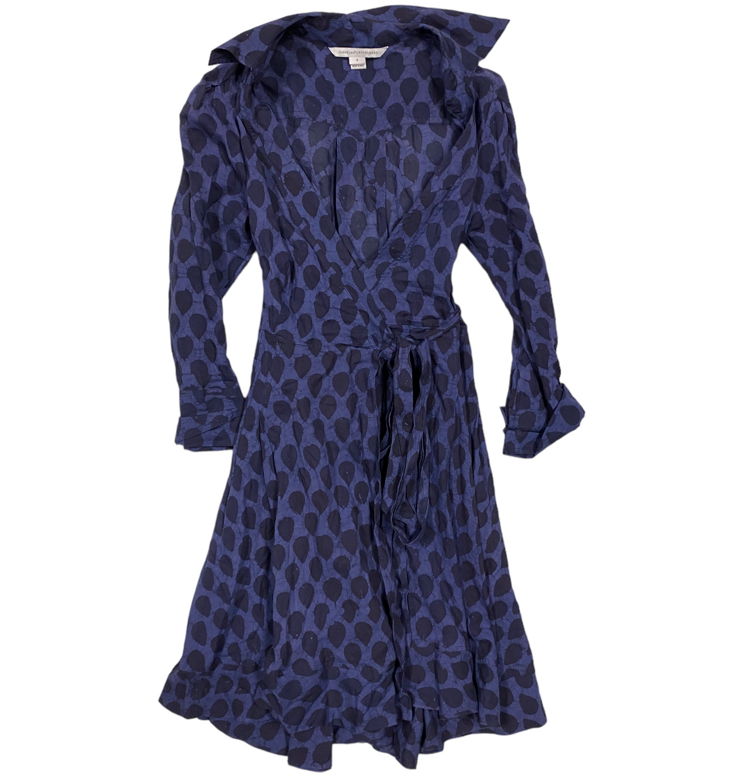 Blue Dress Designer Diane Von Furstenberg, Size 4
