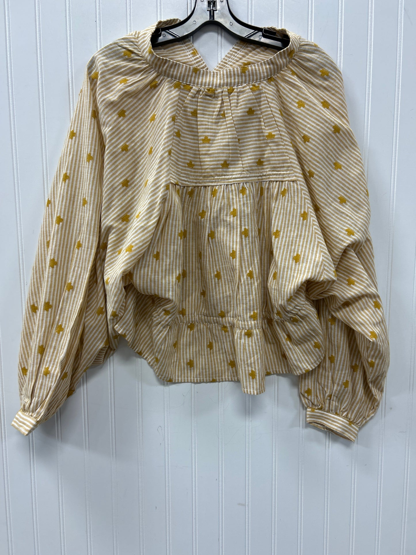 Blouse Ls By Pilcro In Yellow, Size:S