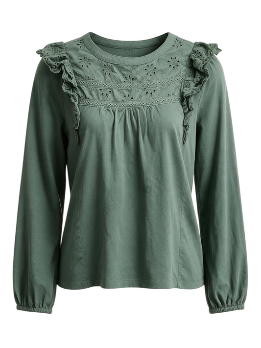 Top Long Sleeve By J. Crew In Green, Size: S
