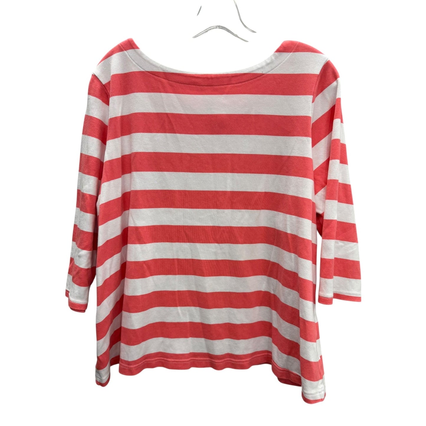 Top Ss By Croft And Barrow In Pink & White, Size:1X