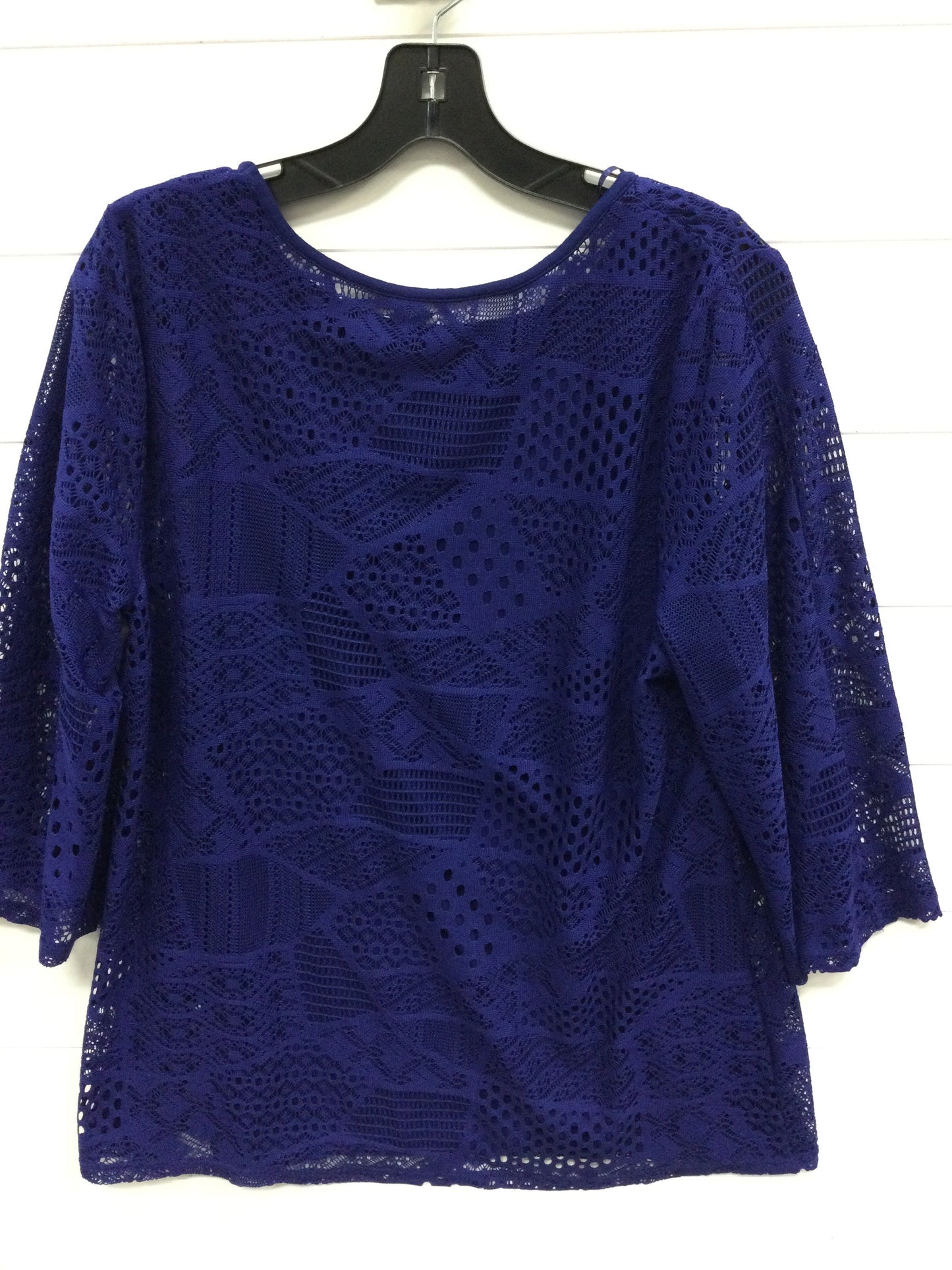 Top Ls By Dana Buchman In Blue, Size:L