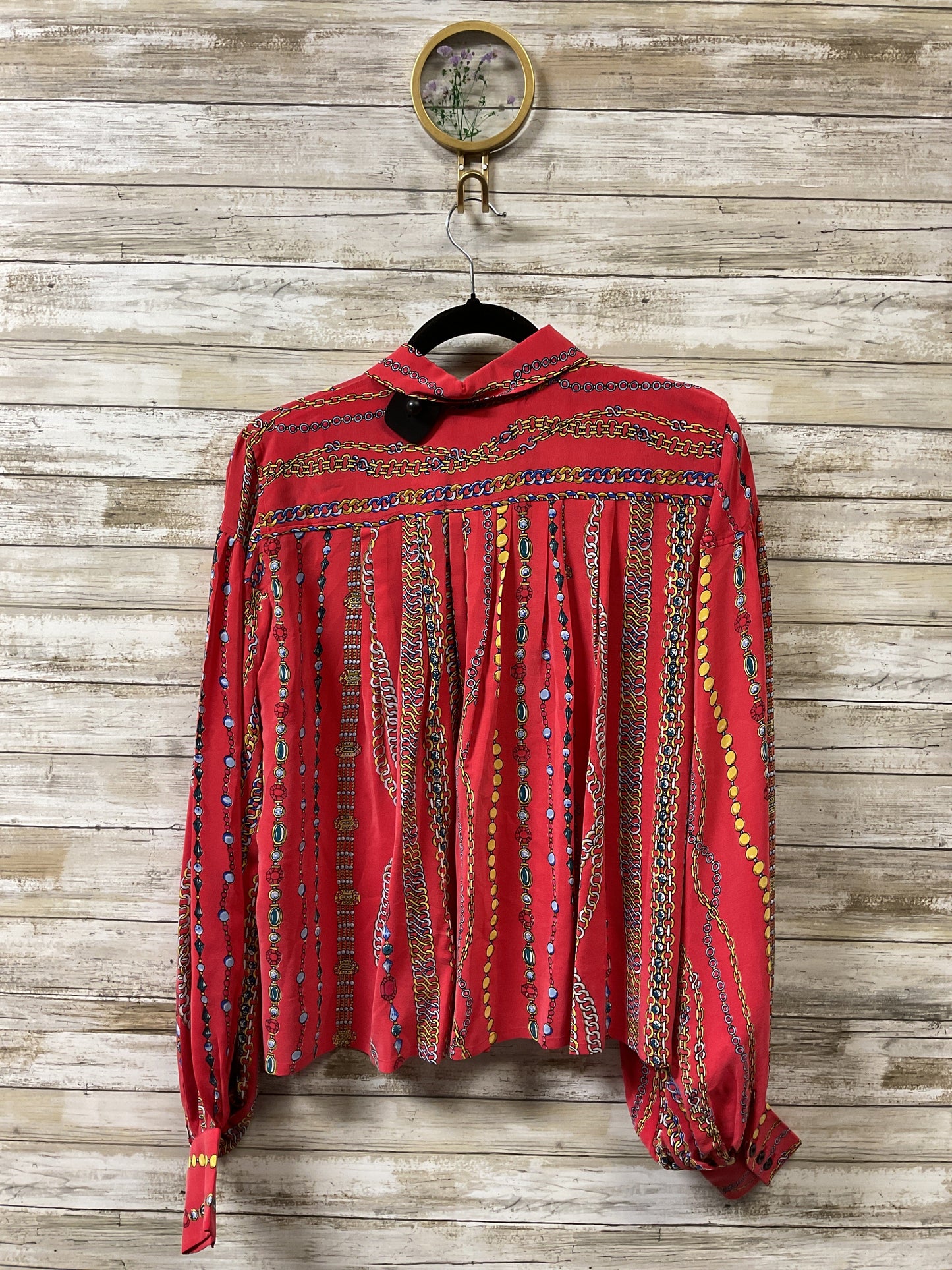 Blouse Ls By Cma In Red & Yellow, Size:Xs