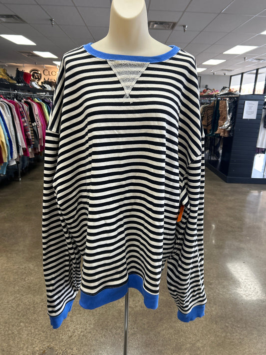 Sweatshirt Crewneck By We The Free In Black & Blue, Size:L