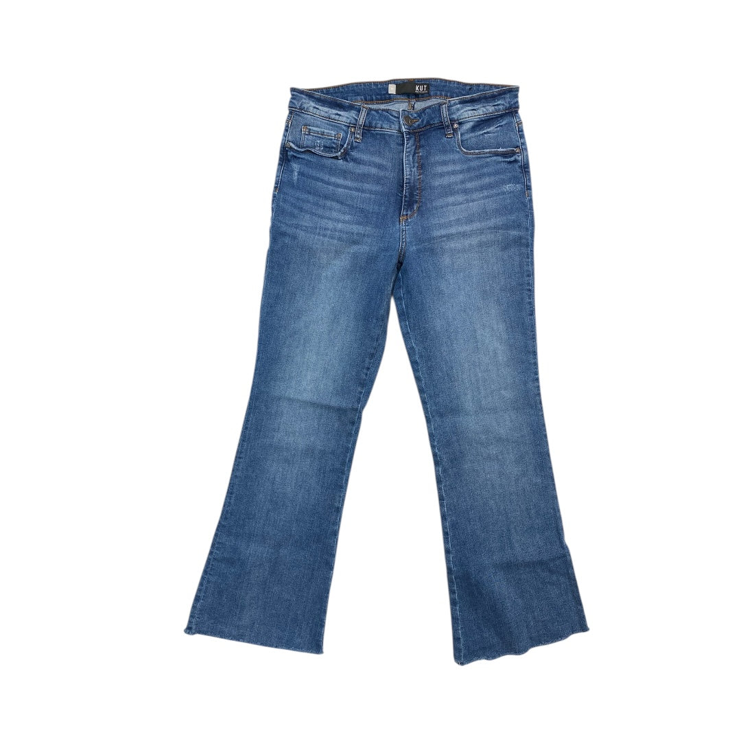 Jeans Flared By Kut In Blue Denim, Size:10