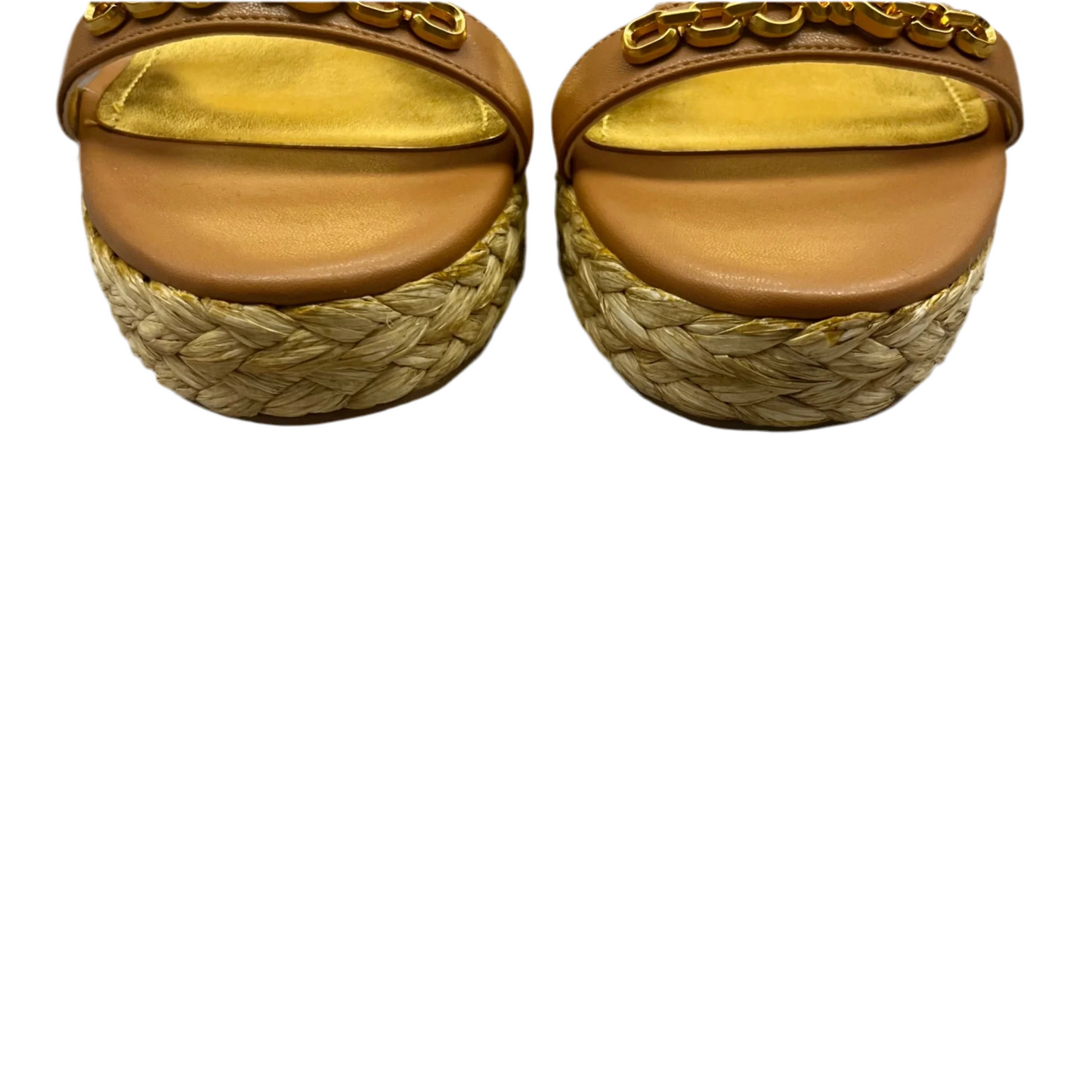 Sandals Heels Wedge By Donna Karan In Brown, Size: 9.5