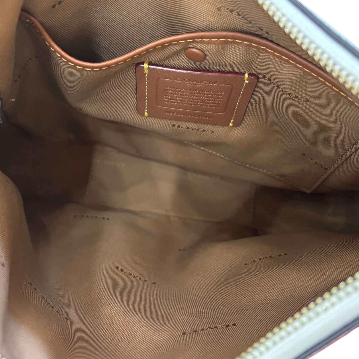 Crossbody Designer By Coach In Cream, Size:Medium