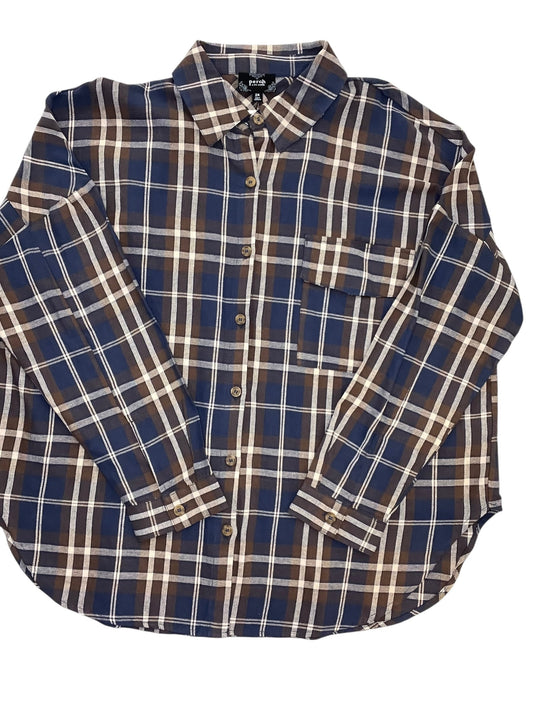 Top Ls By Cmc In Blue & Brown, Size:2X