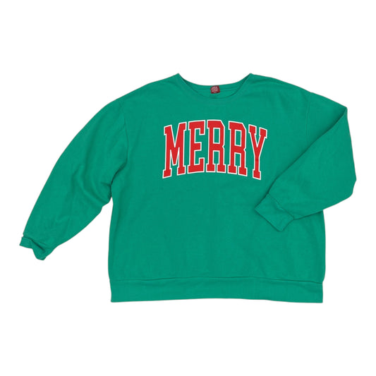 Sweatshirt Crewneck By Clothes Mentor In Green, Size:Xxl