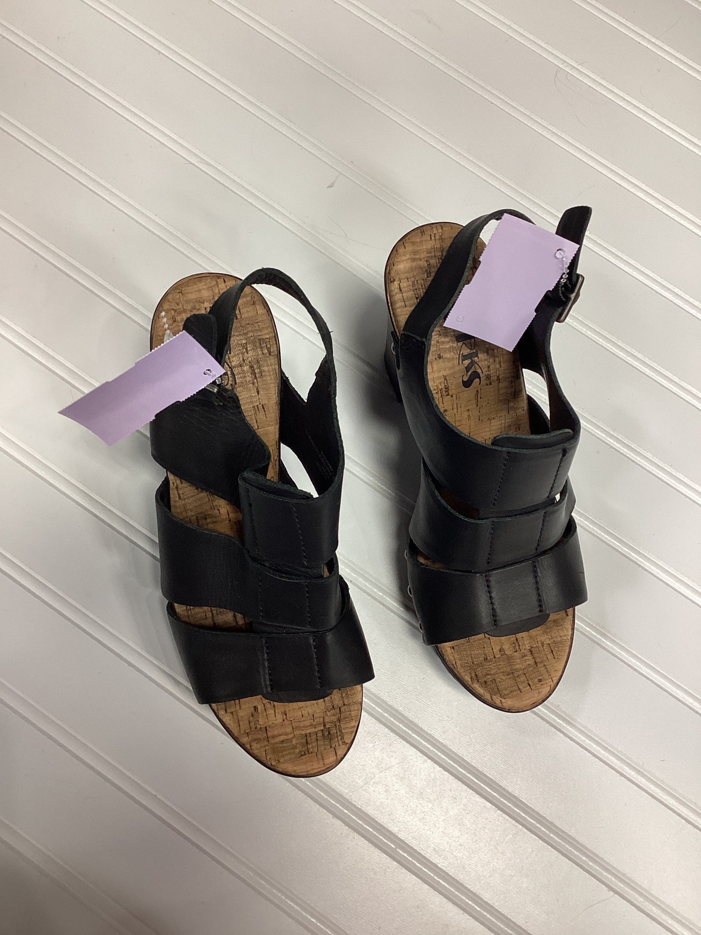 Sandals Heels Block By Korks In Black, Size:7