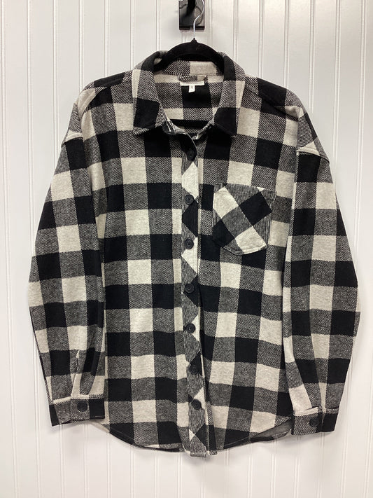 Jacket Shirt By Maurices In Black & Grey, Size:S