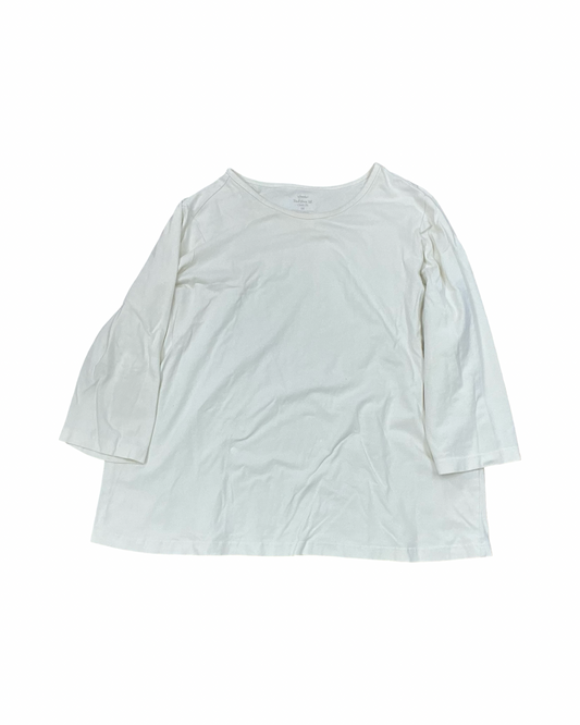 Top 3/4 Sleeve By Cj Banks In Cream, Size:1X