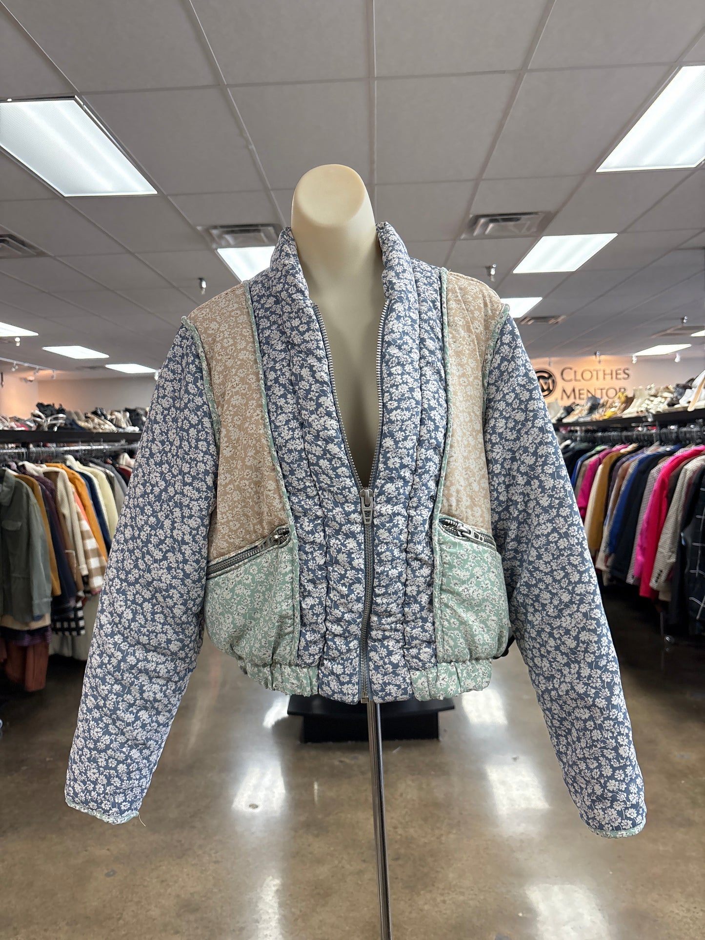 Jacket Puffer & Quilted By Blanknyc In Blue & Green, Size:Xs