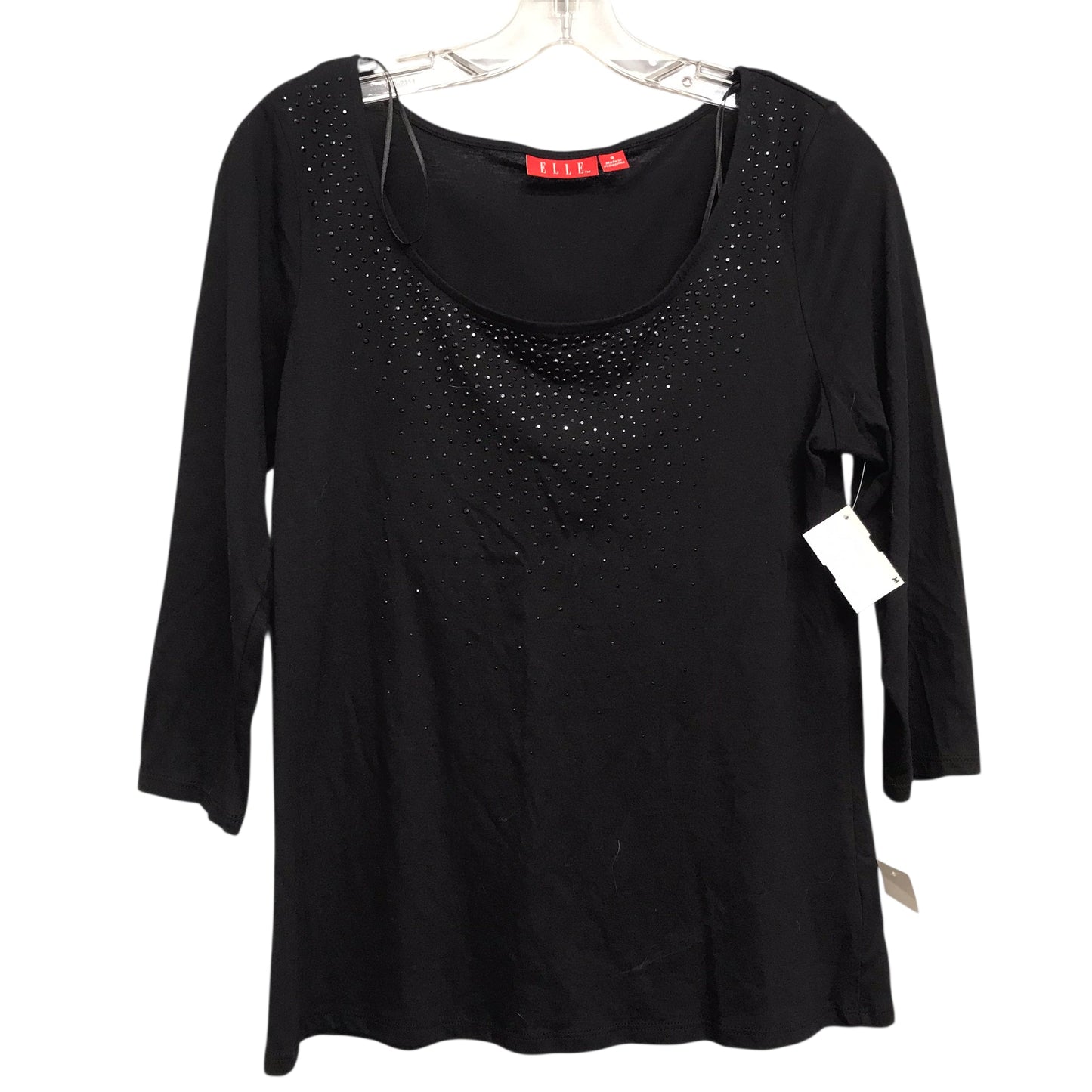 Top 3/4 Sleeve By Elle In Black, Size:S