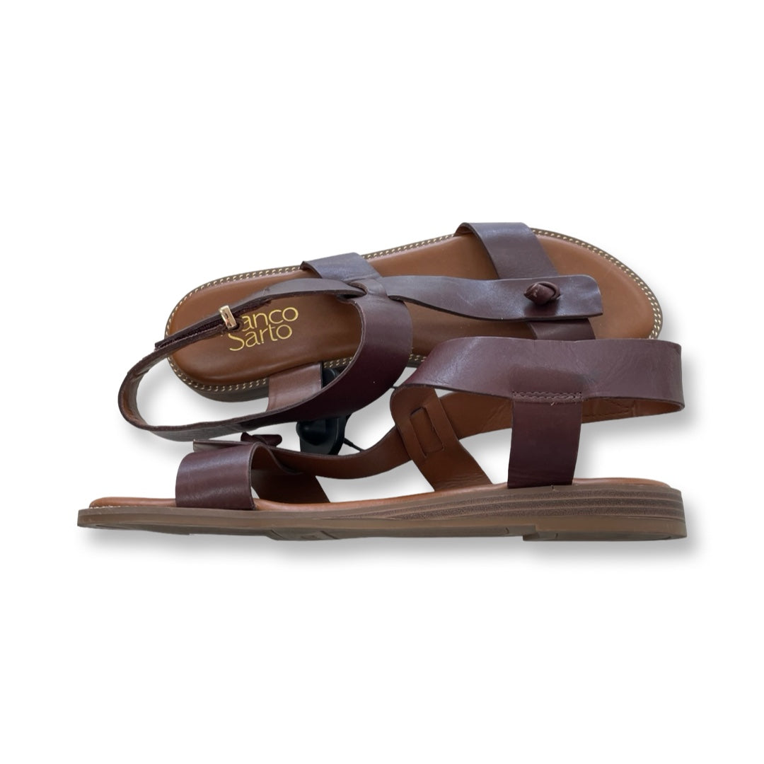Sandals Flats By Franco Sarto In Brown, Size:8