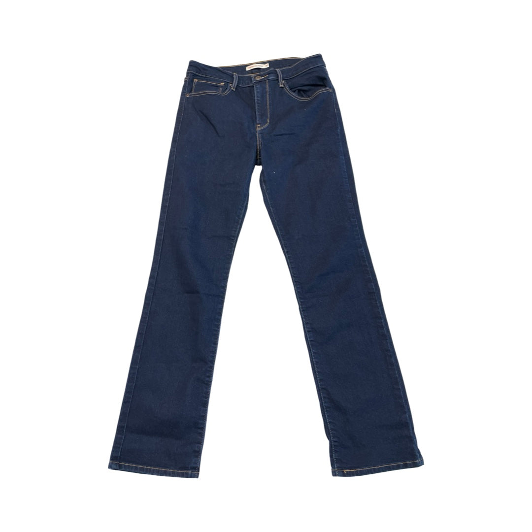 Jeans Straight By Levis In Blue Denim, Size:10