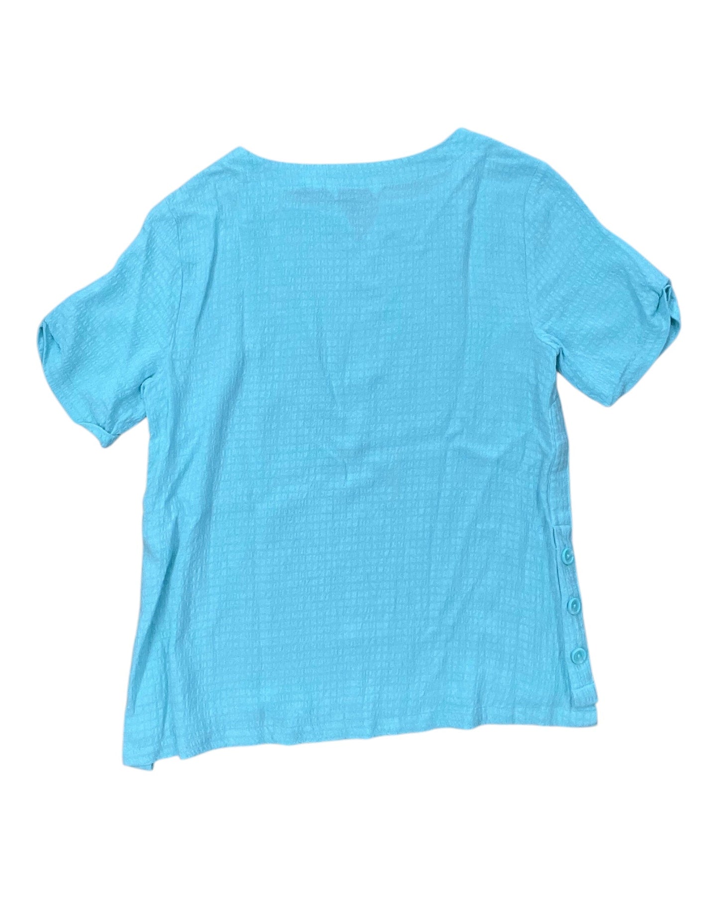 Top Ss By Denim And Company In Teal, Size:Xs