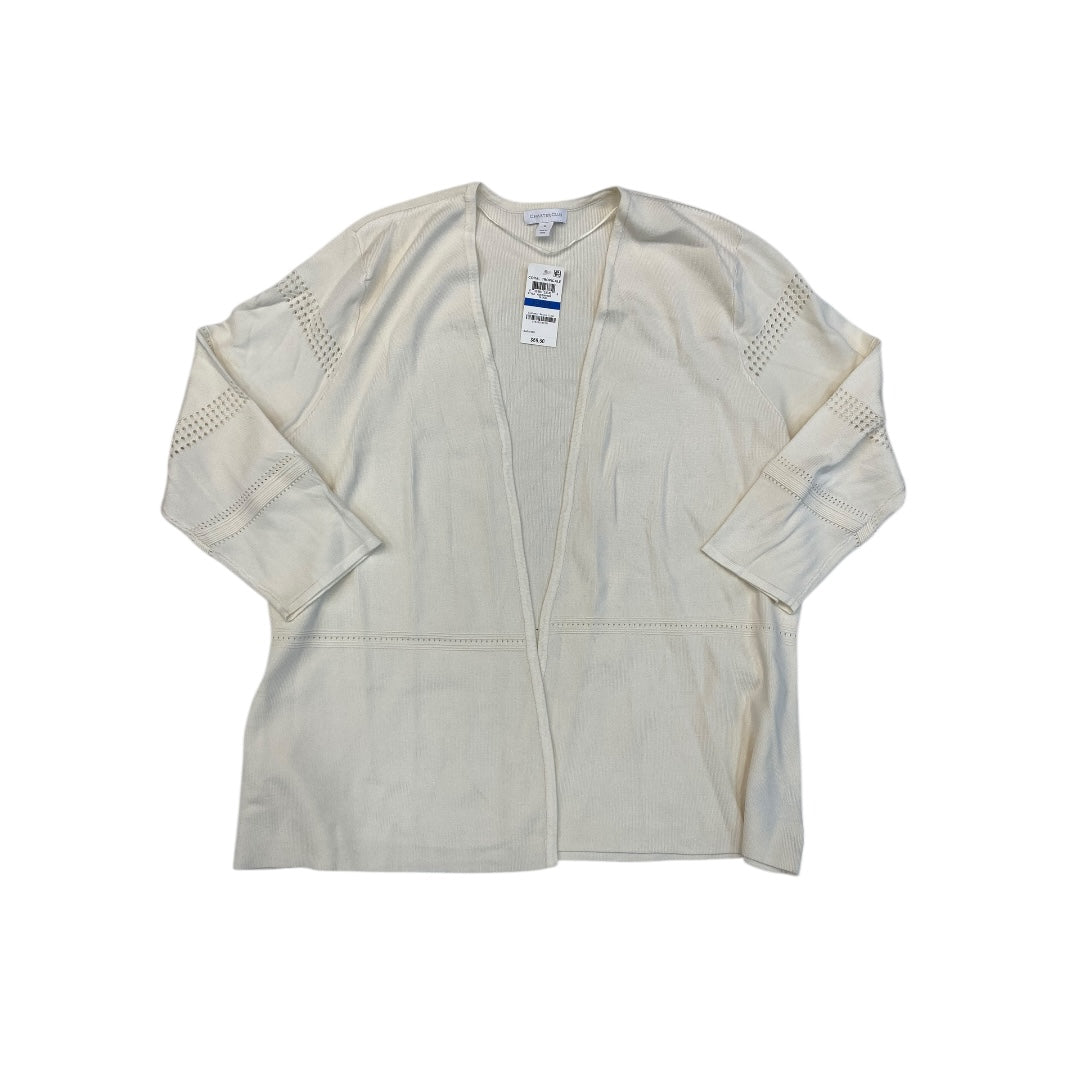 Sweater Cardigan By Charter Club In Cream, Size:Xl