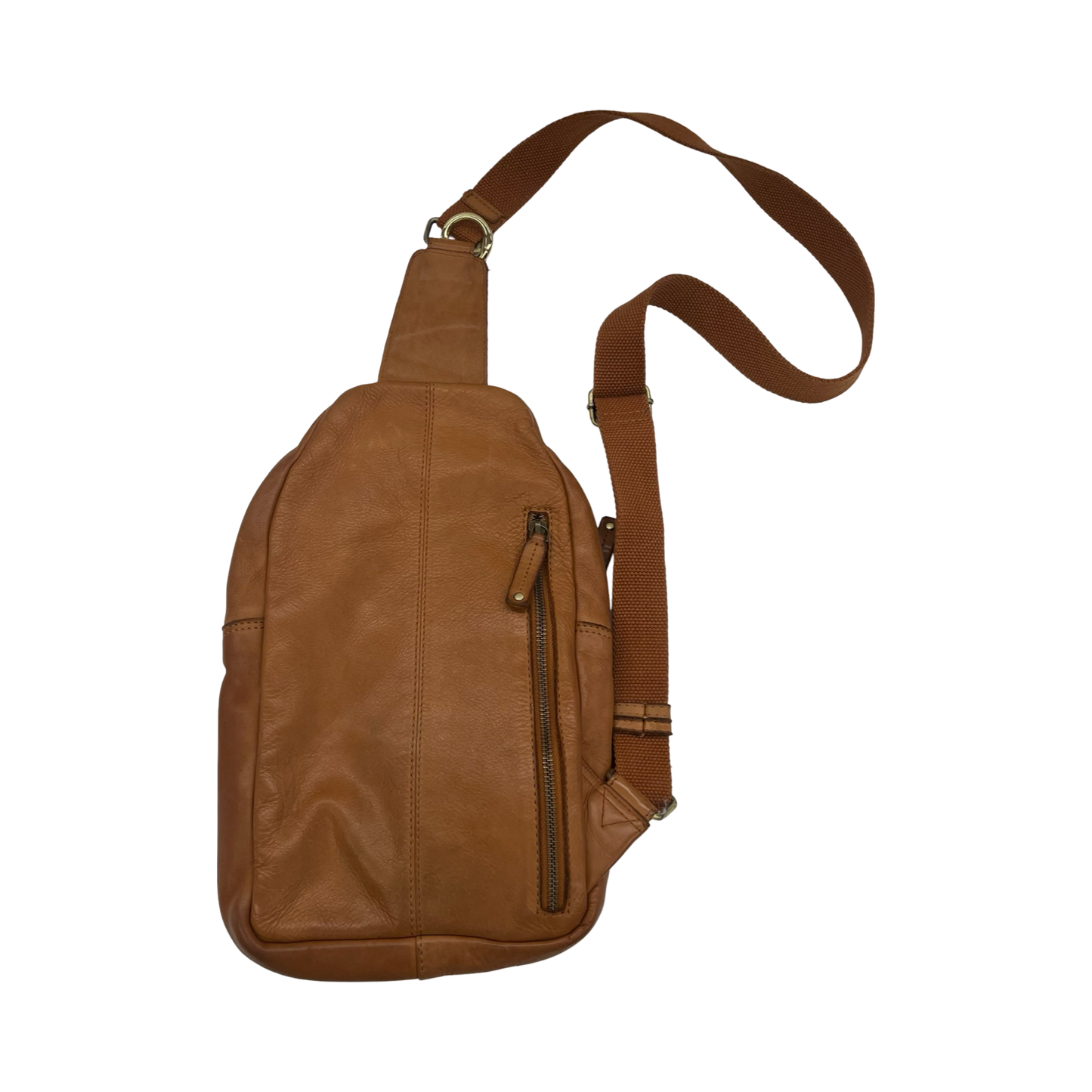 Backpack Leather By Clothes Mentor In Tan, Size:Small