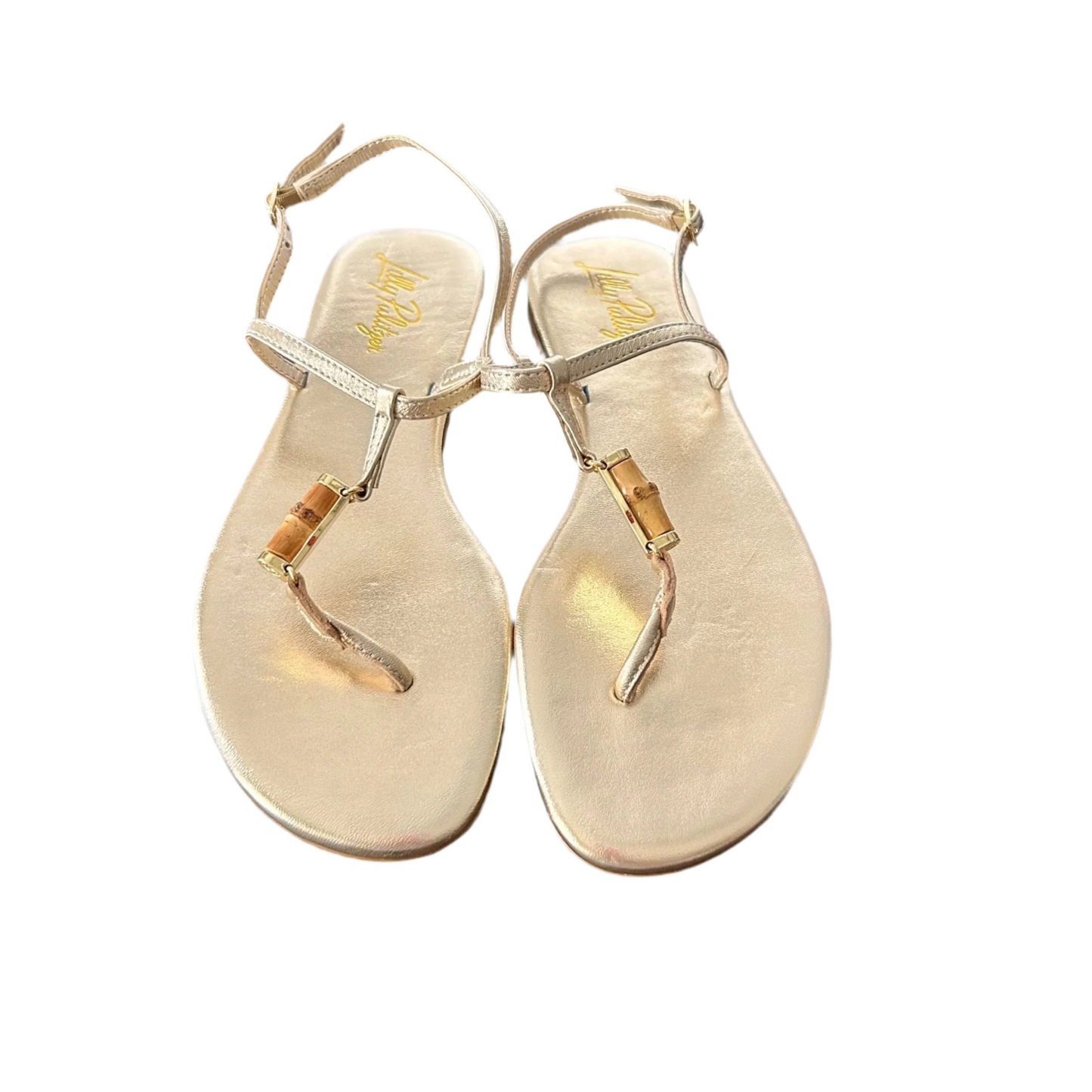 Sandals Designer By Lilly Pulitzer In Gold, Size: 6