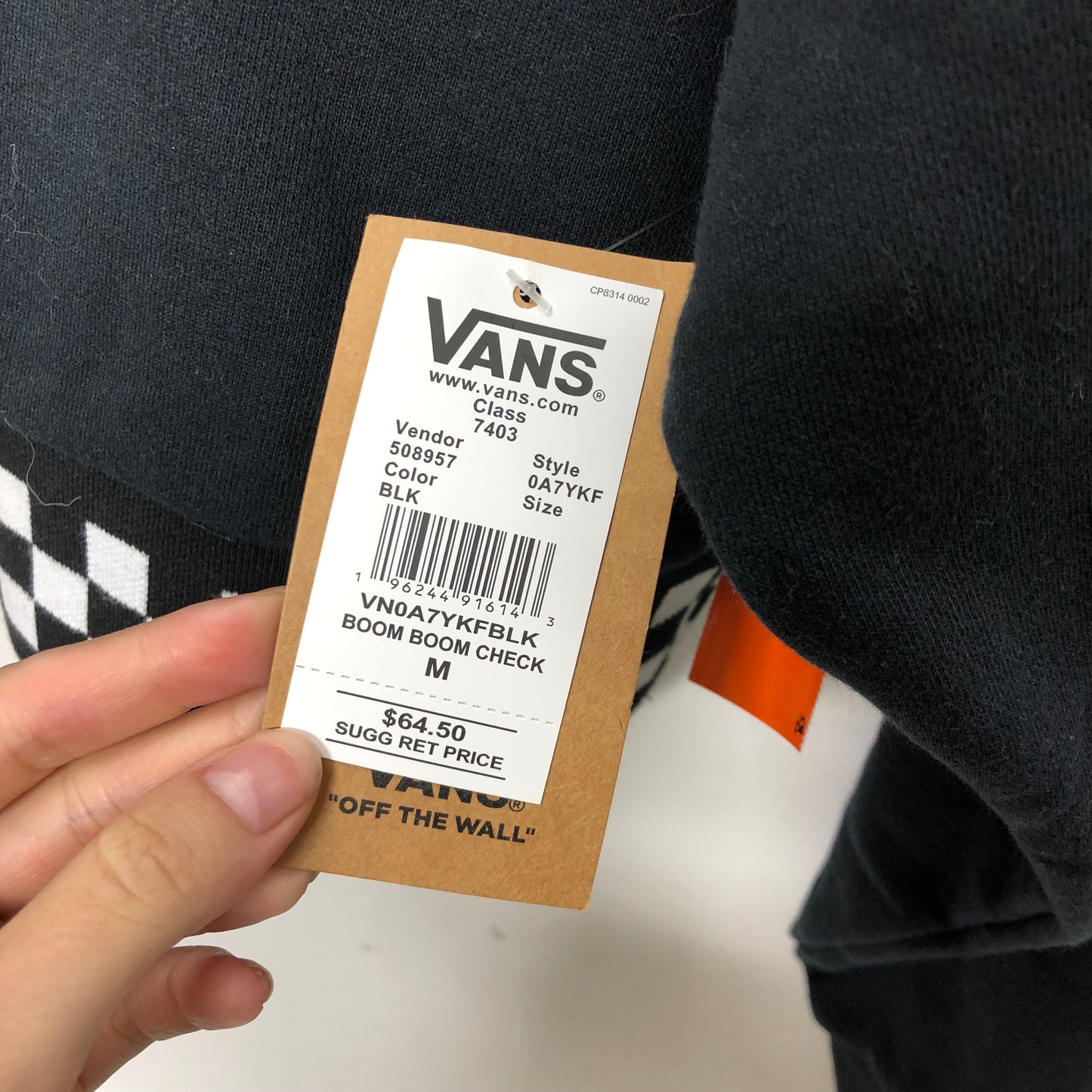 Sweatshirt Hoodie By Vans In Black, Size:M