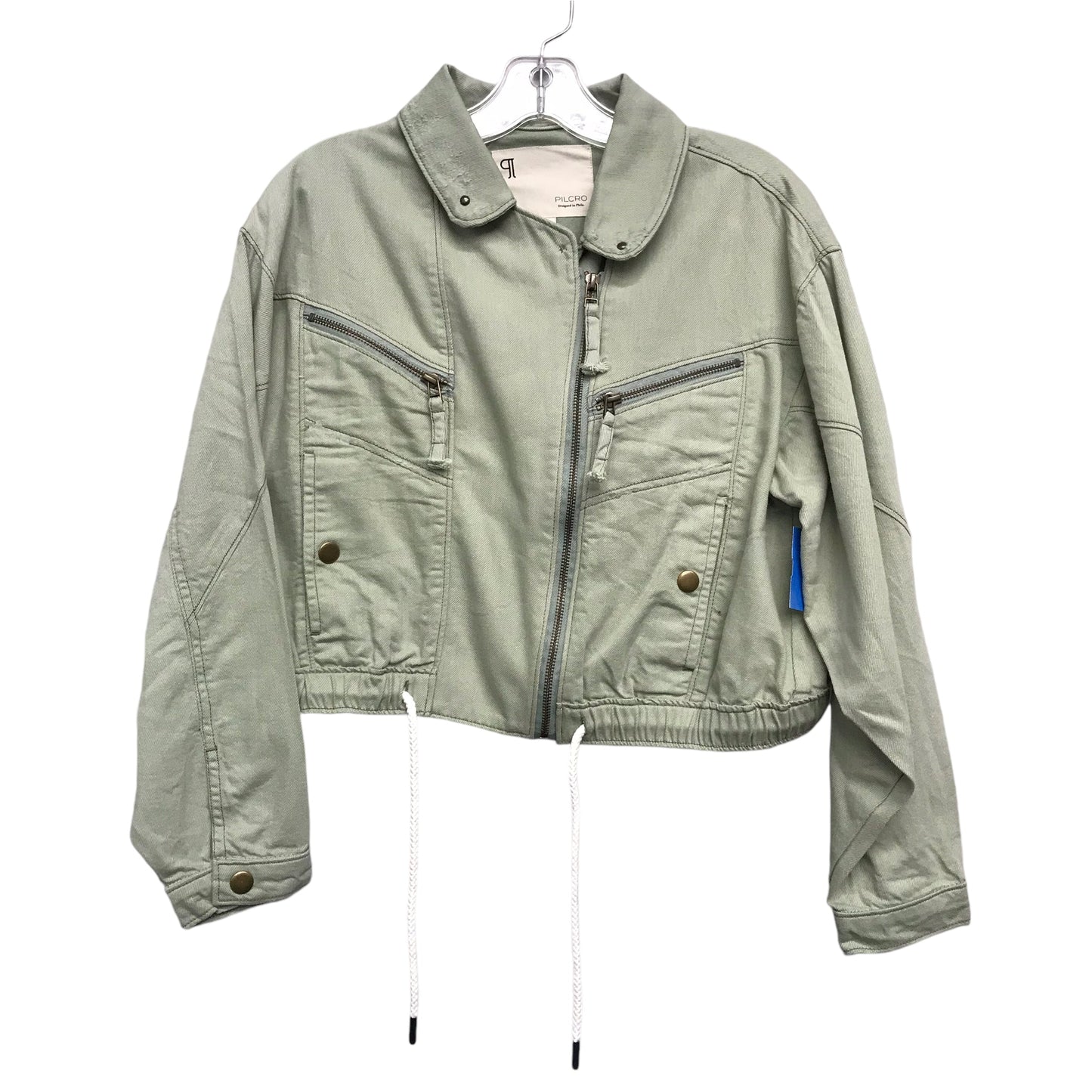 Jacket Denim By Pilcro In Green, Size:Xs