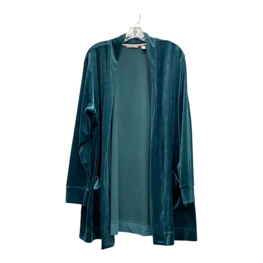 Cardigan By Isaac Mizrahi Live Qvc In Green, Size:2X