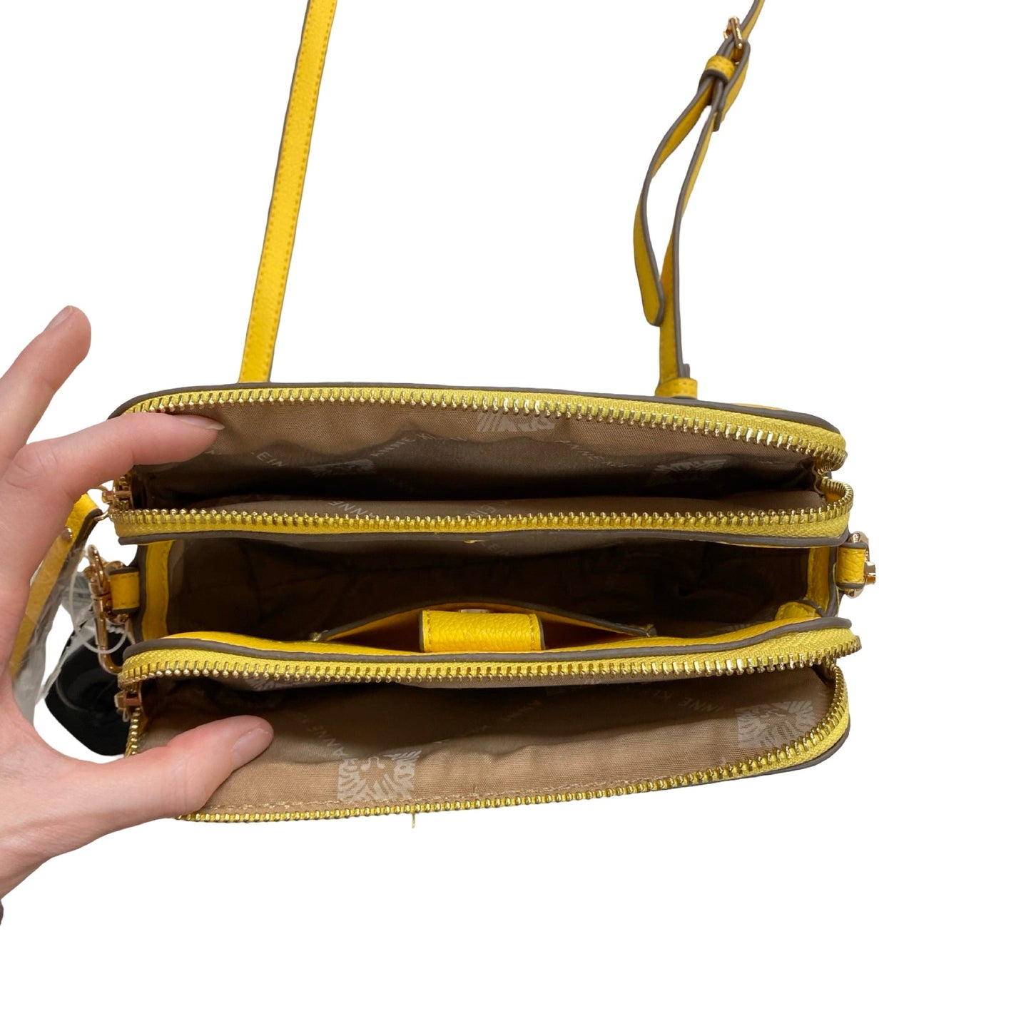 Handbag By Anne Klein In Yellow, Size:Small