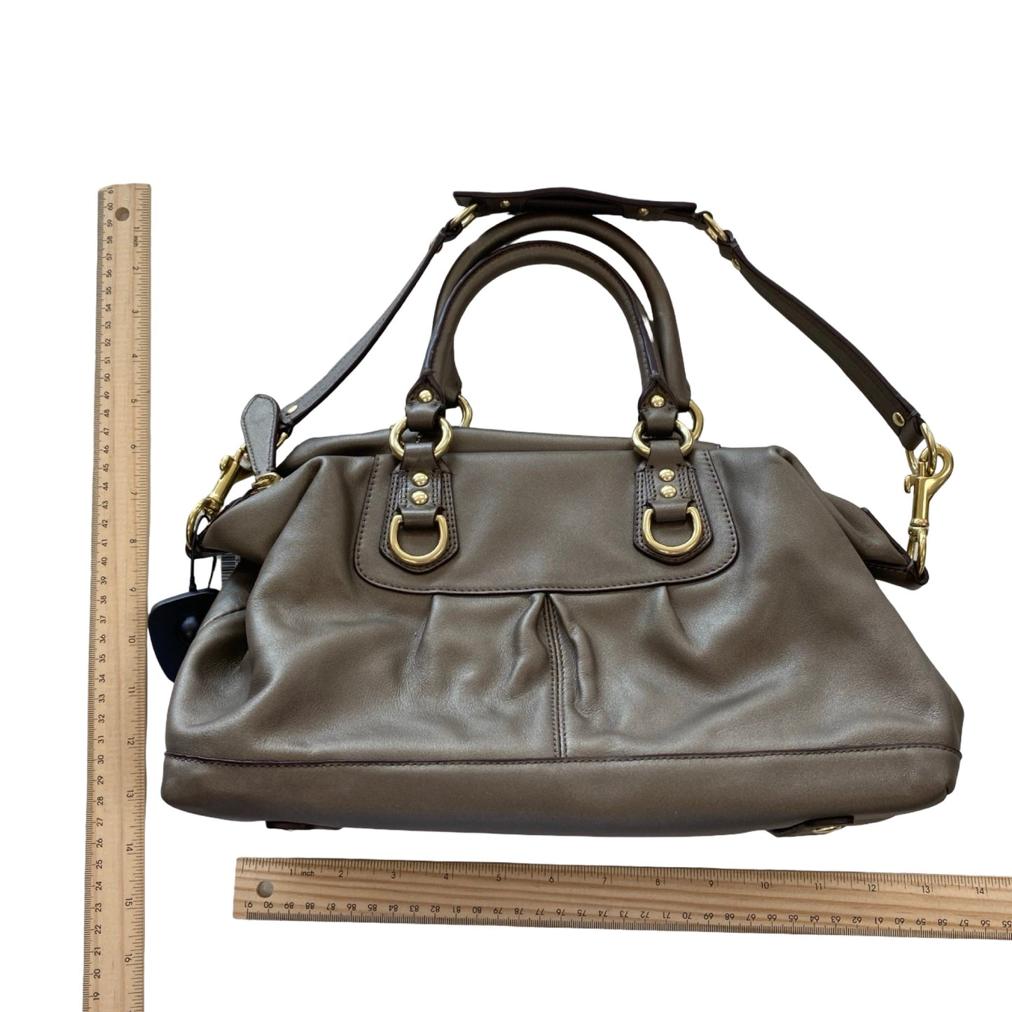Handbag Designer By Coach In Bronze, Size:Medium