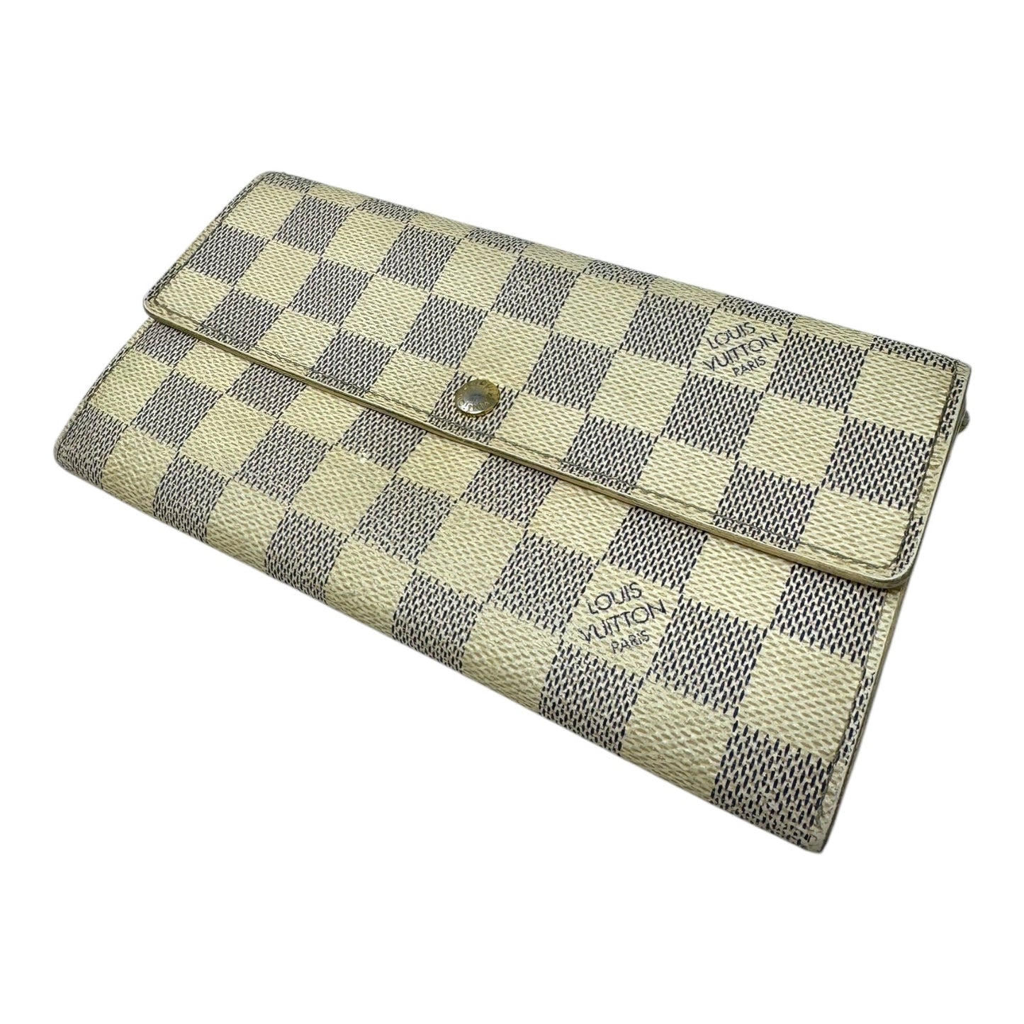 Damier Azur Sarah Wallet Luxury Designer By Louis Vuitton, Size: Large