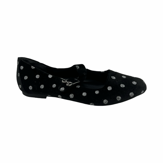 Shoes Flats By Sam And Libby In Black & Silver, Size:9