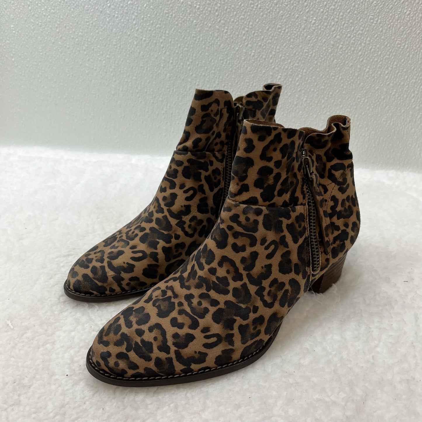 Animal Print Boots Ankle Heels Paul Green, Size 6.5