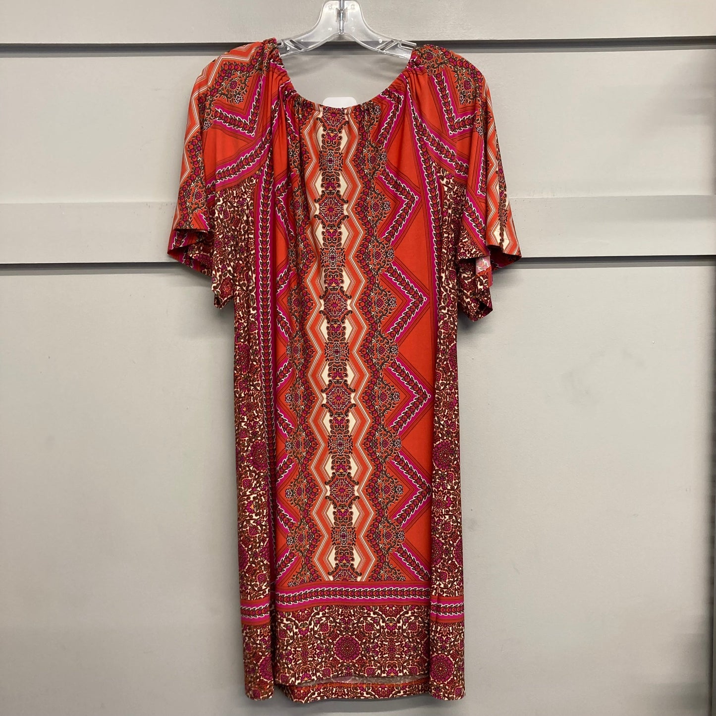 Dress Casual Short By Chicos In Orange & Pink, Size:L