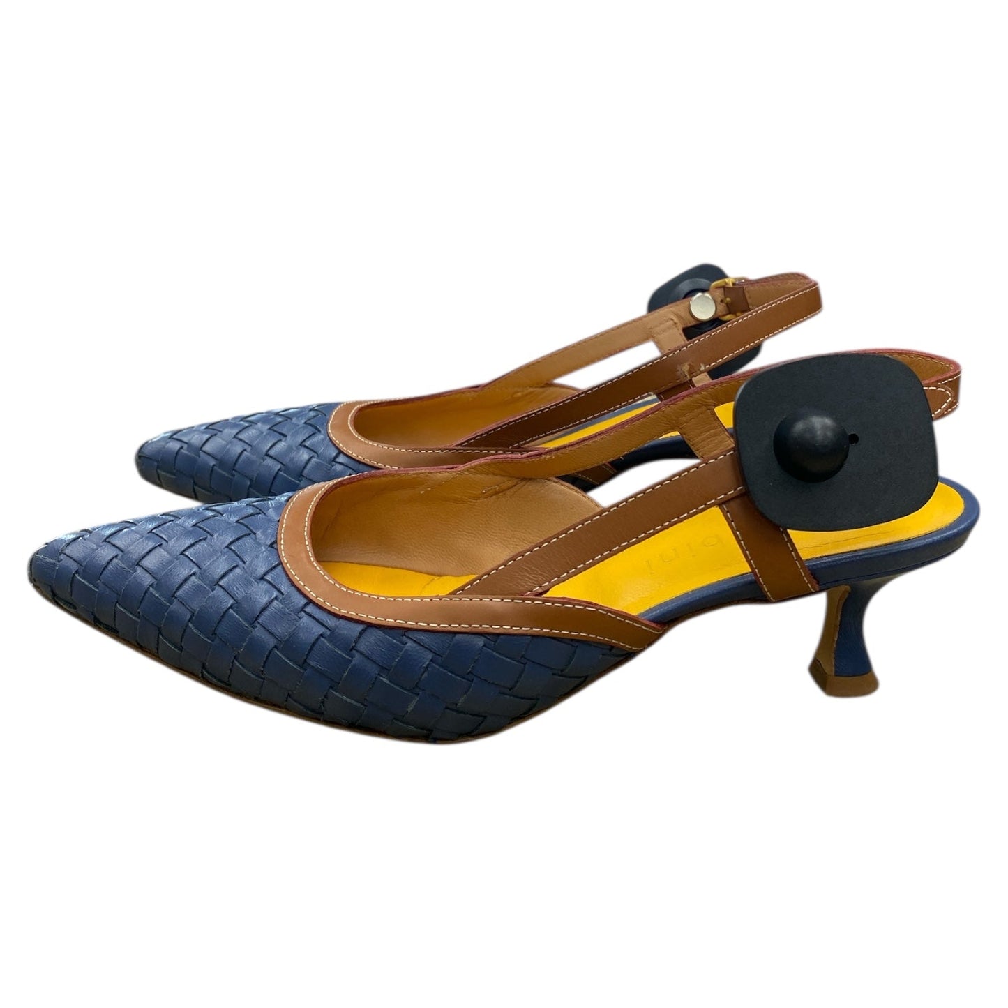 Shoes Designer By Mara Bini In Blue & Brown, Size:9