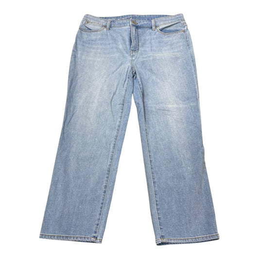 Jeans Cropped By Talbots In Blue Denim, Size:14