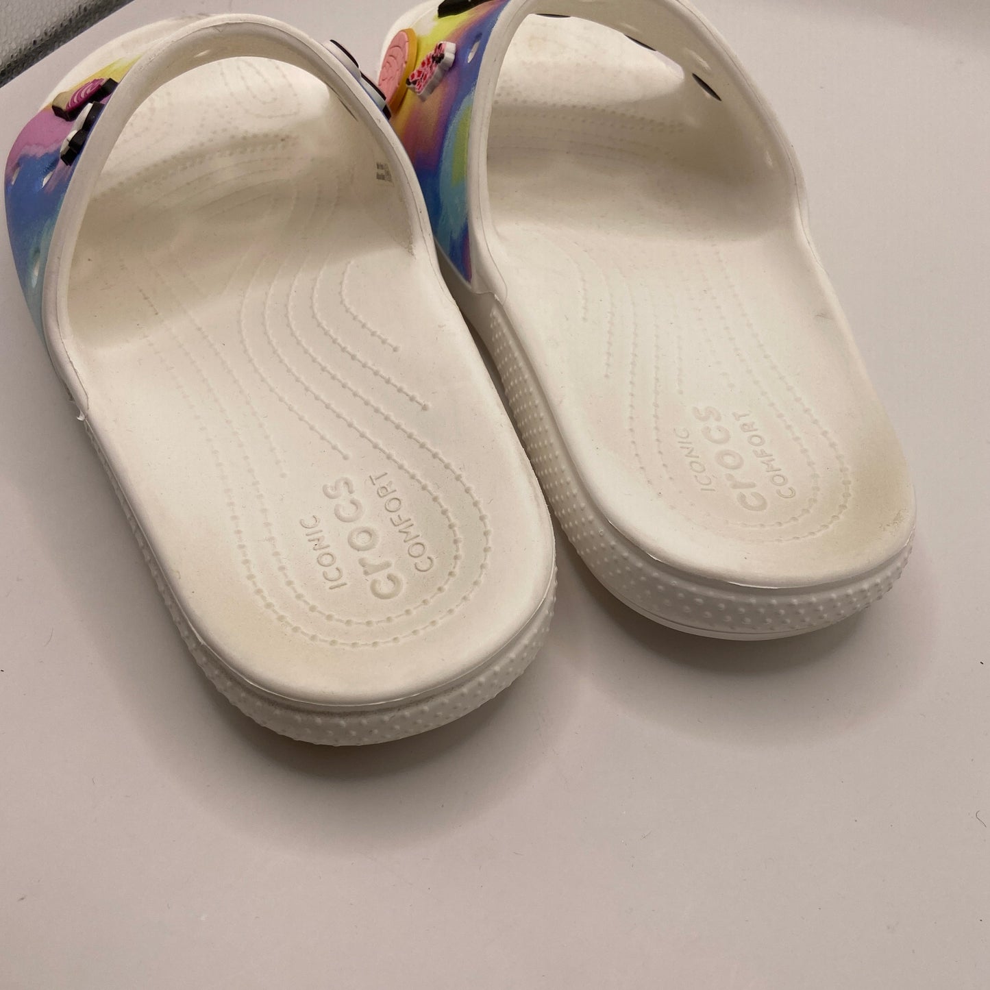 Sandals Flip Flops By Crocs In Tie Dye Print, Size: 11