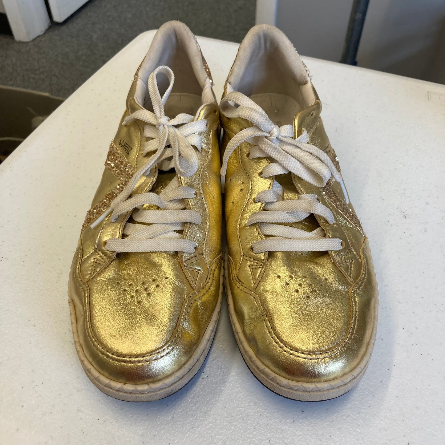 Shoes Sneakers By Schutz In Gold, Size:9.5